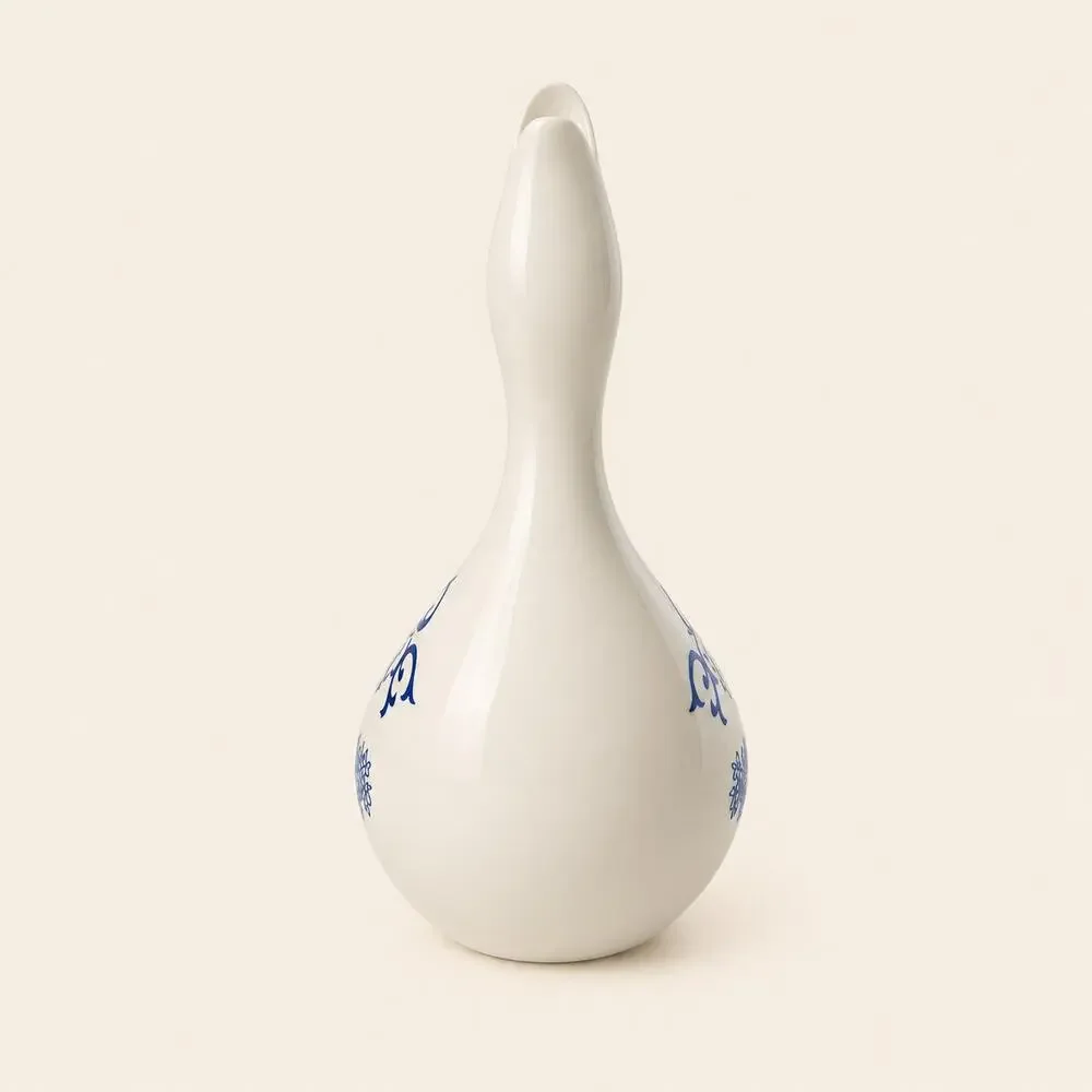 Eva Zeisel Ironstone Design Schmid NKT Vintage Bird Vase Blue White Japan 8